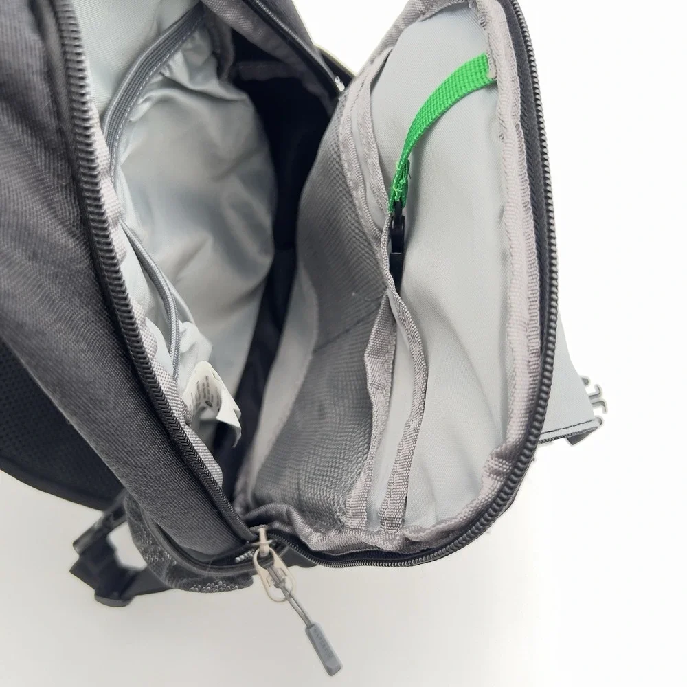 WATERFLY Gray Sling Backpack Crossbody Chest Bag Hiking Travel Daypack USB Port